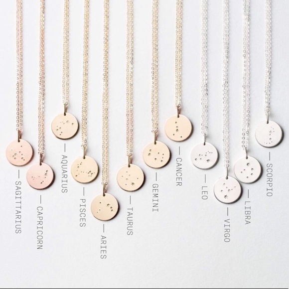 Libra Constellation Astrology Dainty Star/Galaxy Engraved Pendant Birth Necklace - Picture 7 of 16